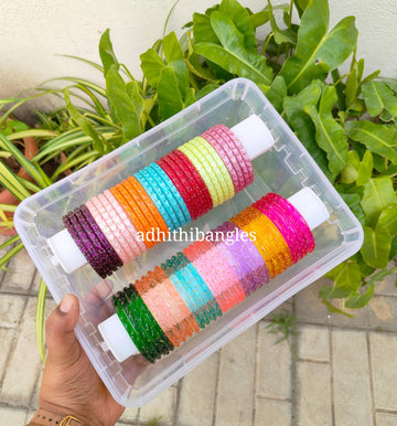Crystal kada Glass bangles ✨  Raindrop model -7 sets & Heart model -7 sets