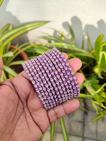 HEART model glass bangles -Lavender-2.10 size