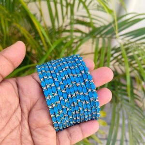 Leaf model glass bangles-Blue