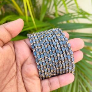 Leaf model glass bangles-Grey