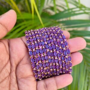 Leaf model glass bangles-Purple