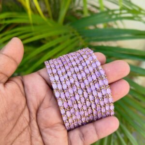Leaf model glass bangles-Lavender