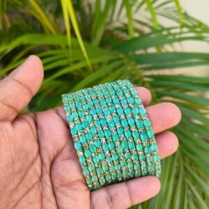 Leaf model glass bangles-Pastel green