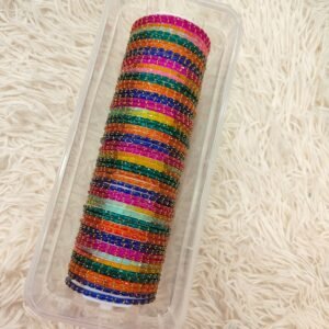 Raindrop glass bangles 5 dozen valaikappu mixing