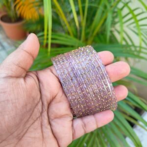 Raindrop glass bangles (Lavender colour)