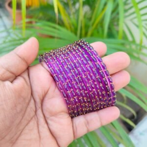 Raindrop glass bangles (Purple)