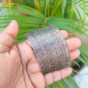 Raindrop glass bangles (Grey)