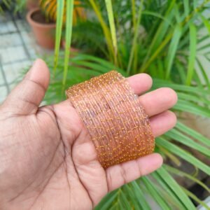 Raindrop glass bangles (Sandal)