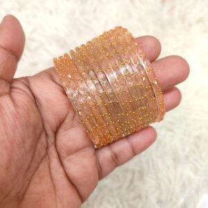 Raindrop glass bangles  (Sandal)