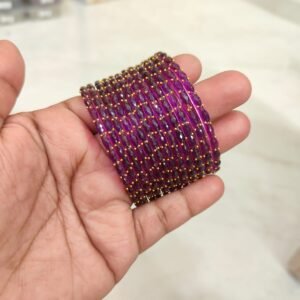 Raindrop glass bangles (Dark purple)