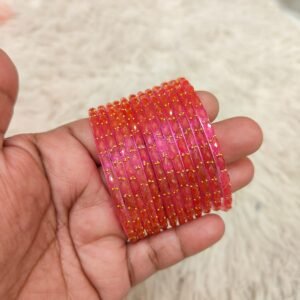 Raindrop glass bangles (Pink  )