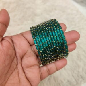 Raindrop glass bangles (Peacock blue )