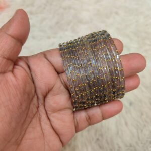 Raindrop glass bangles(Grey )