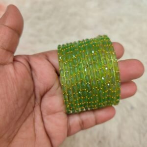 Raindrop glass bangles(Parrot green )