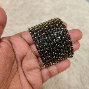 Raindrop glass bangles (Black )