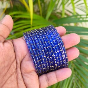 Crystal Raindrop glass bangles -Navy blue 