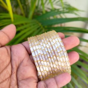 Crystal Raindrop glass bangles -White