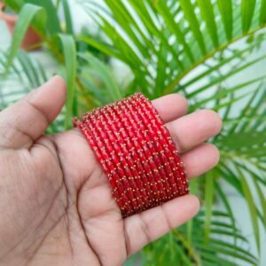 Crystal Raindrop glass bangles -Red 